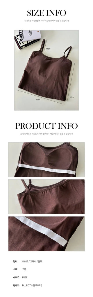 Daily Basic Lineup Cotton Cup Bralettes Cooling Strap Sleeveless Tops Collection