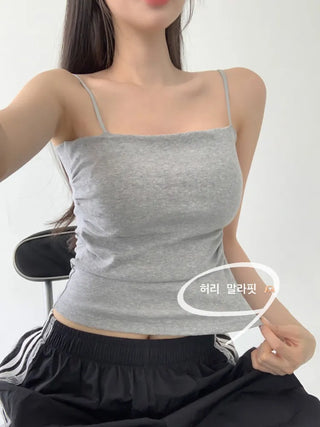 Daily Basic Lineup Cotton Cup Bralettes Cooling Strap Sleeveless Tops Collection