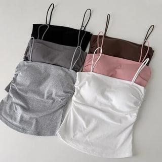 Daily Basic Lineup Cotton Cup Bralettes Cooling Strap Sleeveless Tops Collection