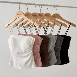 Daily Basic Lineup Cotton Cup Bralettes Cooling Strap Sleeveless Tops Collection