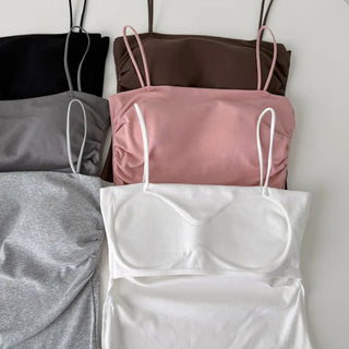 Daily Basic Lineup Cotton Cup Bralettes Cooling Strap Sleeveless Tops Collection
