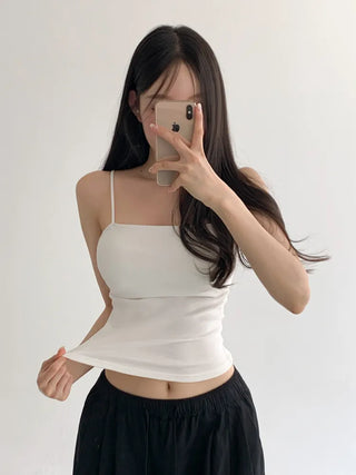 Daily Basic Lineup Cotton Cup Bralettes Cooling Strap Sleeveless Tops Collection