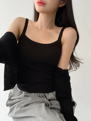 Daily Basic Lineup Cotton Cup Bralettes Cooling Strap Sleeveless Tops Collection