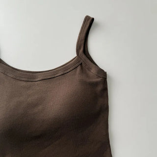 Daily Basic Lineup Cotton Cup Bralettes Cooling Strap Sleeveless Tops Collection