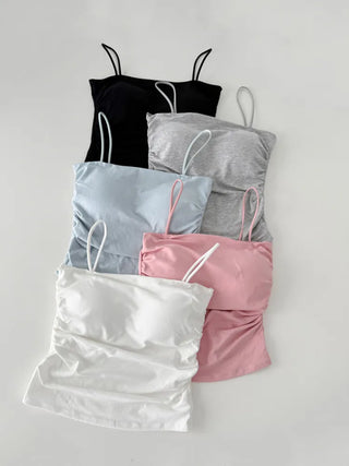 Daily Basic Lineup Cotton Cup Bralettes Cooling Strap Sleeveless Tops Collection