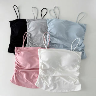 Daily Basic Lineup Cotton Cup Bralettes Cooling Strap Sleeveless Tops Collection