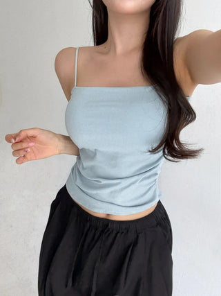 Daily Basic Lineup Cotton Cup Bralettes Cooling Strap Sleeveless Tops Collection
