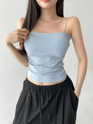 Daily Basic Lineup Cotton Cup Bralettes Cooling Strap Sleeveless Tops Collection