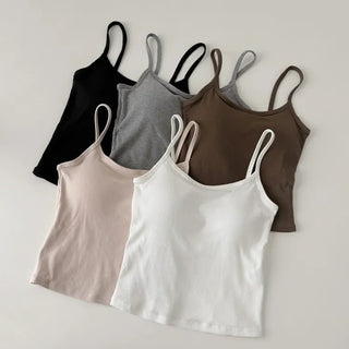 Daily Basic Lineup Cotton Cup Bralettes Cooling Strap Sleeveless Tops Collection