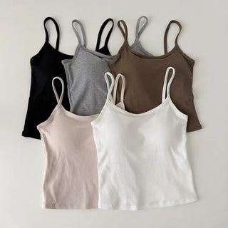 Daily Basic Lineup Cotton Cup Bralettes Cooling Strap Sleeveless Tops Collection