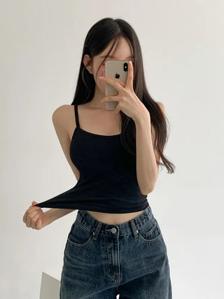Daily Basic Lineup Cotton Cup Bralettes Cooling Strap Sleeveless Tops Collection