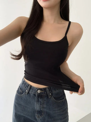 Daily Basic Lineup Cotton Cup Bralettes Cooling Strap Sleeveless Tops Collection