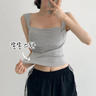 Daily Basic Lineup Cotton Cup Bralettes Cooling Strap Sleeveless Tops Collection