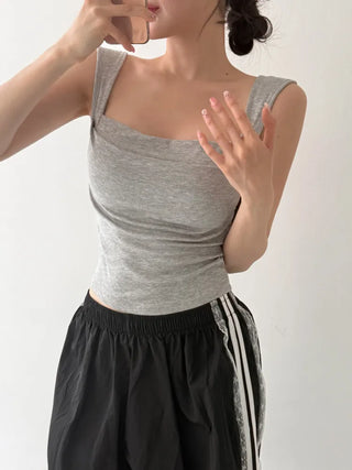 Daily Basic Lineup Cotton Cup Bralettes Cooling Strap Sleeveless Tops Collection