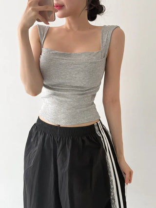 Daily Basic Lineup Cotton Cup Bralettes Cooling Strap Sleeveless Tops Collection