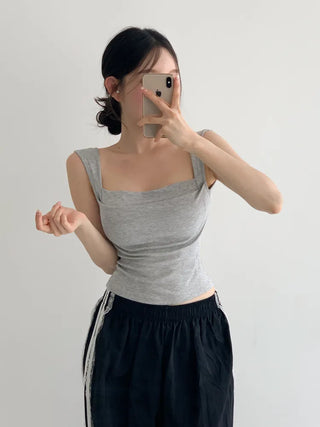 Daily Basic Lineup Cotton Cup Bralettes Cooling Strap Sleeveless Tops Collection