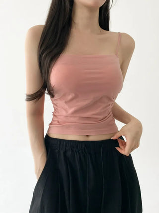 Daily Basic Lineup Cotton Cup Bralettes Cooling Strap Sleeveless Tops Collection