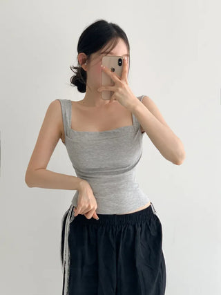 Daily Basic Lineup Cotton Cup Bralettes Cooling Strap Sleeveless Tops Collection