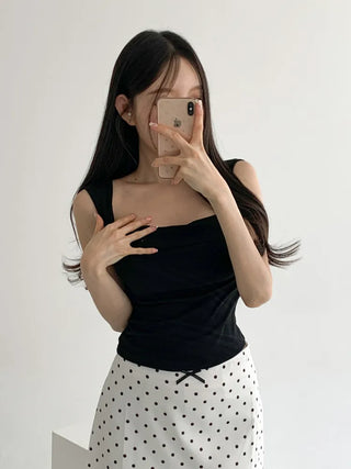 Daily Basic Lineup Cotton Cup Bralettes Cooling Strap Sleeveless Tops Collection
