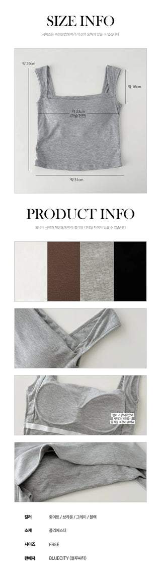 Daily Basic Lineup Cotton Cup Bralettes Cooling Strap Sleeveless Tops Collection