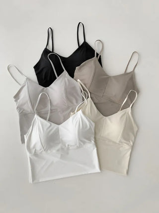 Daily Basic Lineup Cotton Cup Bralettes Cooling Strap Sleeveless Tops Collection