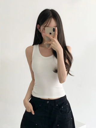 Daily Basic Lineup Cotton Cup Bralettes Cooling Strap Sleeveless Tops Collection