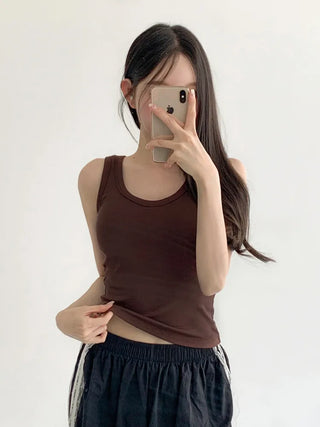Daily Basic Lineup Cotton Cup Bralettes Cooling Strap Sleeveless Tops Collection