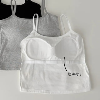 Daily Basic Lineup Cotton Cup Bralettes Cooling Strap Sleeveless Tops Collection