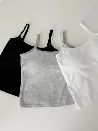 Daily Basic Lineup Cotton Cup Bralettes Cooling Strap Sleeveless Tops Collection