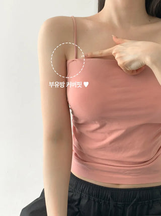 Daily Basic Lineup Cotton Cup Bralettes Cooling Strap Sleeveless Tops Collection
