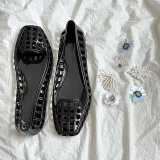 Jelly Punching Glow PVC Summer Flat Sandals Rainy Season Water Play Jelly Shoes