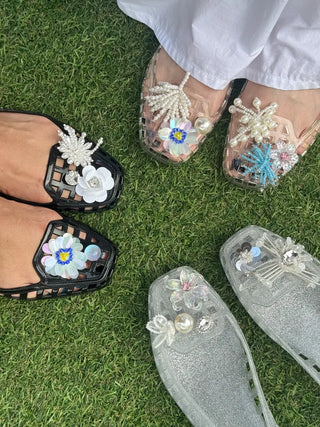 Jelly Punching Glow PVC Summer Flat Sandals Rainy Season Water Play Jelly Shoes