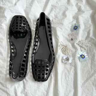 Jelly Punching Glow PVC Summer Flat Sandals Rainy Season Water Play Jelly Shoes