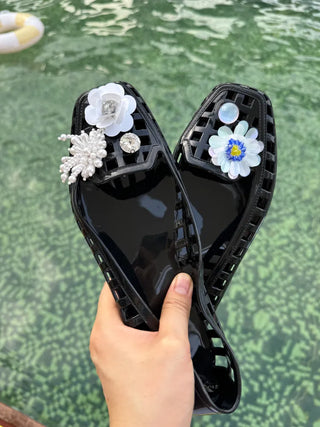 Jelly Punching Glow PVC Summer Flat Sandals Rainy Season Water Play Jelly Shoes