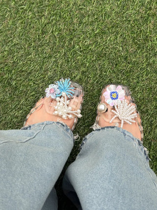 Jelly Punching Glow PVC Summer Flat Sandals Rainy Season Water Play Jelly Shoes