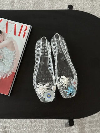 Jelly Punching Glow PVC Summer Flat Sandals Rainy Season Water Play Jelly Shoes