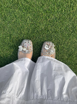 Jelly Punching Glow PVC Summer Flat Sandals Rainy Season Water Play Jelly Shoes