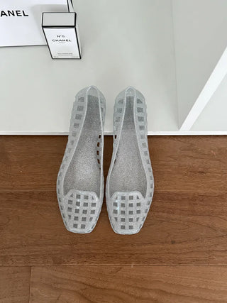 Jelly Punching Glow PVC Summer Flat Sandals Rainy Season Water Play Jelly Shoes