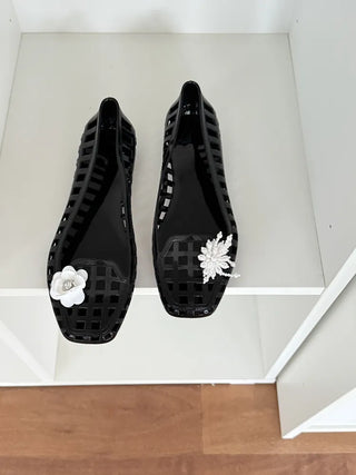 Jelly Punching Glow PVC Summer Flat Sandals Rainy Season Water Play Jelly Shoes