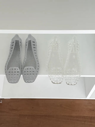 Jelly Punching Glow PVC Summer Flat Sandals Rainy Season Water Play Jelly Shoes