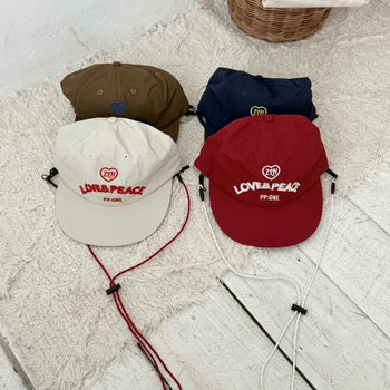 Love Piece Embroidered String Anorak Camp Cap Snapback Ball Cap