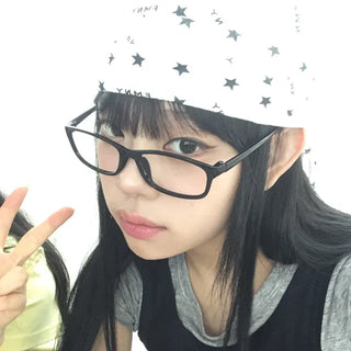Star Lettering Star Pattern Hair Bandana Square Scarf