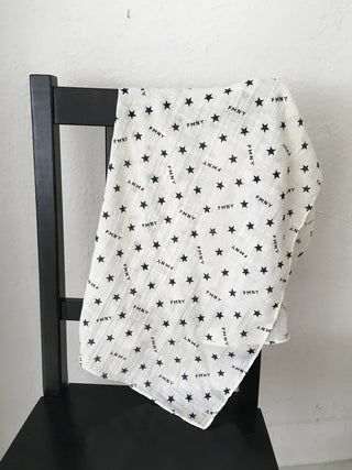 Star Lettering Star Pattern Hair Bandana Square Scarf