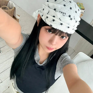 Star Lettering Star Pattern Hair Bandana Square Scarf