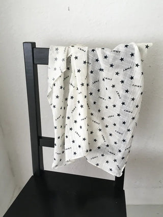 Star Lettering Star Pattern Hair Bandana Square Scarf