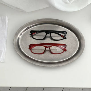 Tangent Retro Square Frame Horn-rimmed Glasses