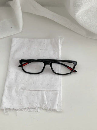Tangent Retro Square Frame Horn-rimmed Glasses