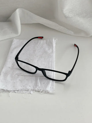 Tangent Retro Square Frame Horn-rimmed Glasses