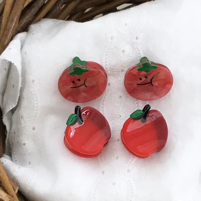 Red Fruit Tomato Apple Mini Hair Claw Clips 2 Types