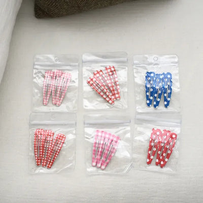 Plaid Triangle Dot Check Snap Hair Clip